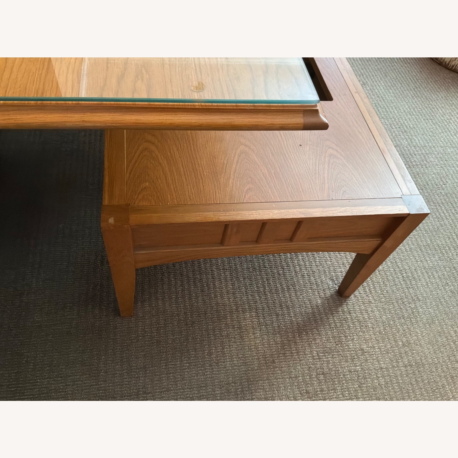 Ethan Allen Light Brown Wood Coffee Table - image-3