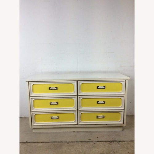 Used Space Age Style Lowboy Dresser with Mirror for sale on AptDeco
