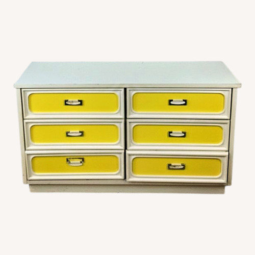Used Space Age Style Lowboy Dresser with Mirror for sale on AptDeco