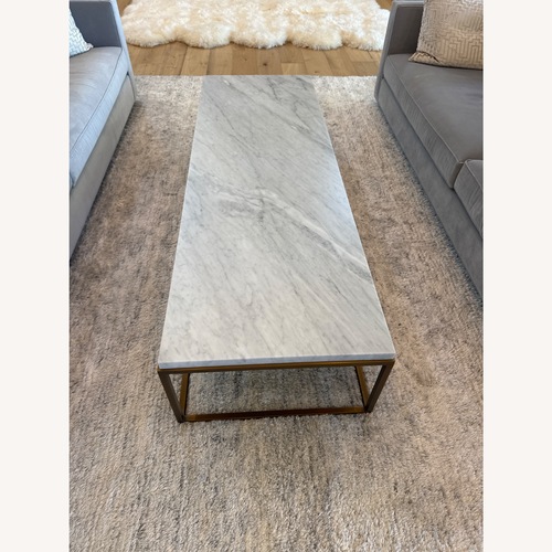Used Restoration Hardware Nicholas Marble Brass Rectangle Coffee Table  for sale on AptDeco
