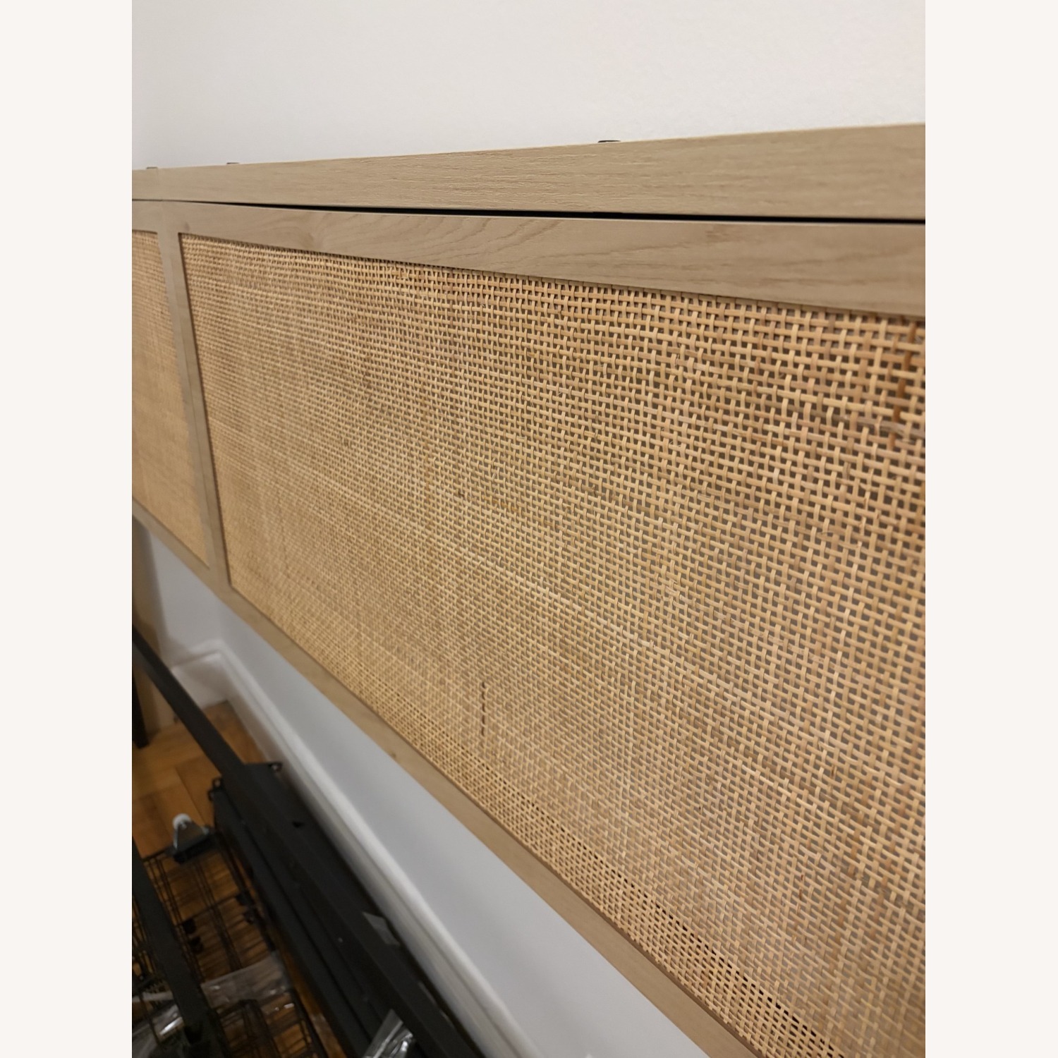 Natural Wood Rattan Queen Bed - image-3