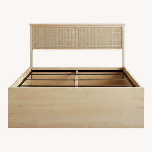 Used Natural Wood Rattan Queen Bed for sale on AptDeco