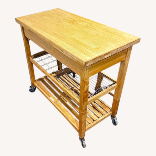 Used Wooden Dining Room Set with Stools for sale on AptDeco