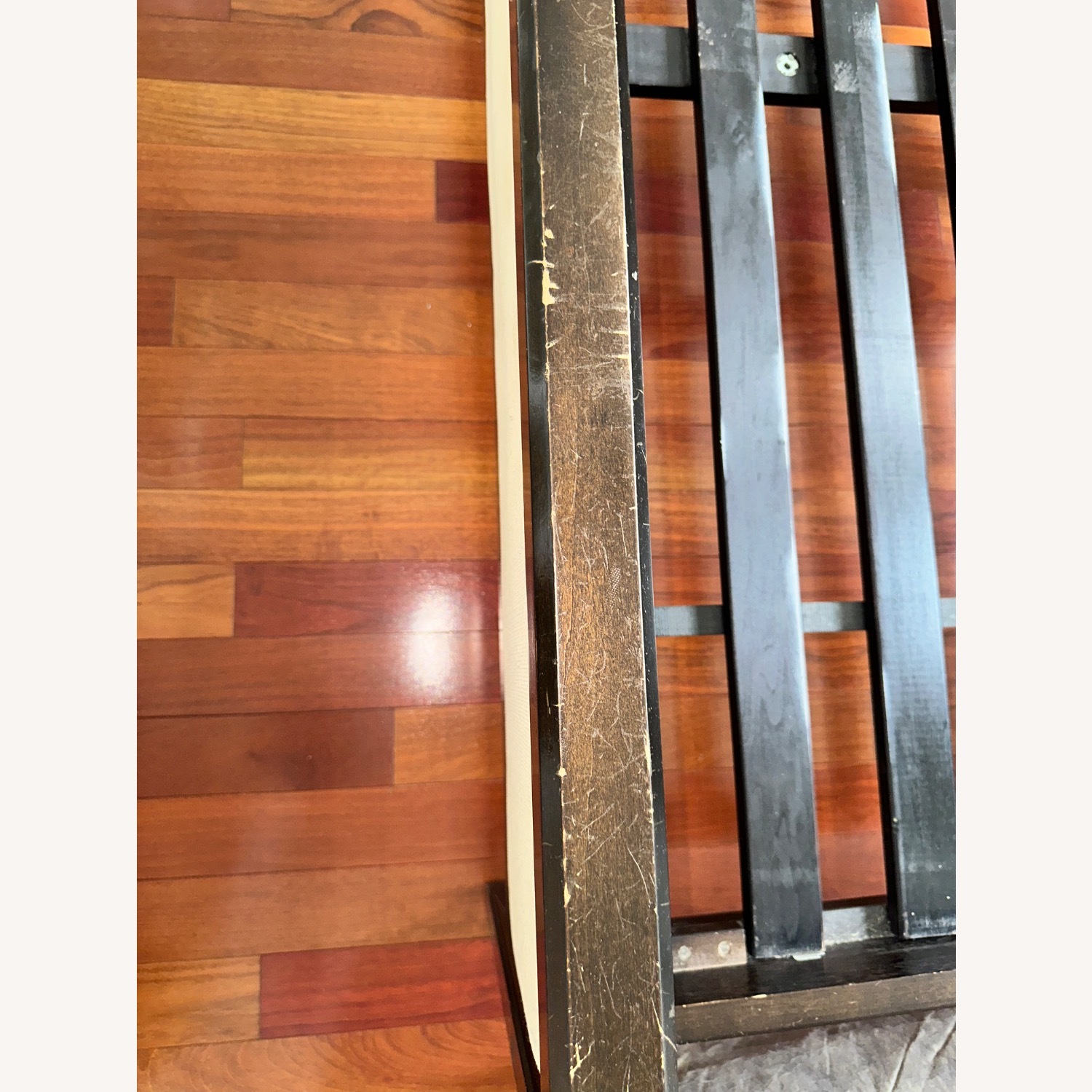Crate & Barrel Dark Brown Wood Queen Bed - image-7