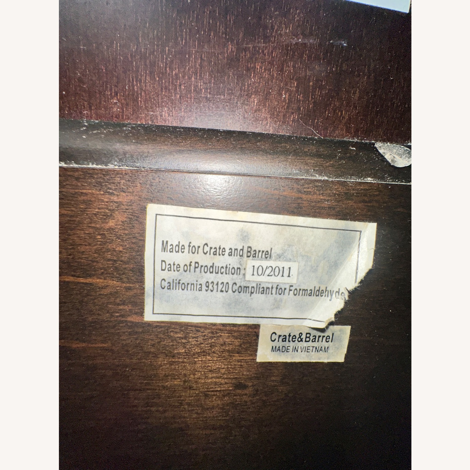 Crate & Barrel Dark Brown Wood Queen Bed - image-6