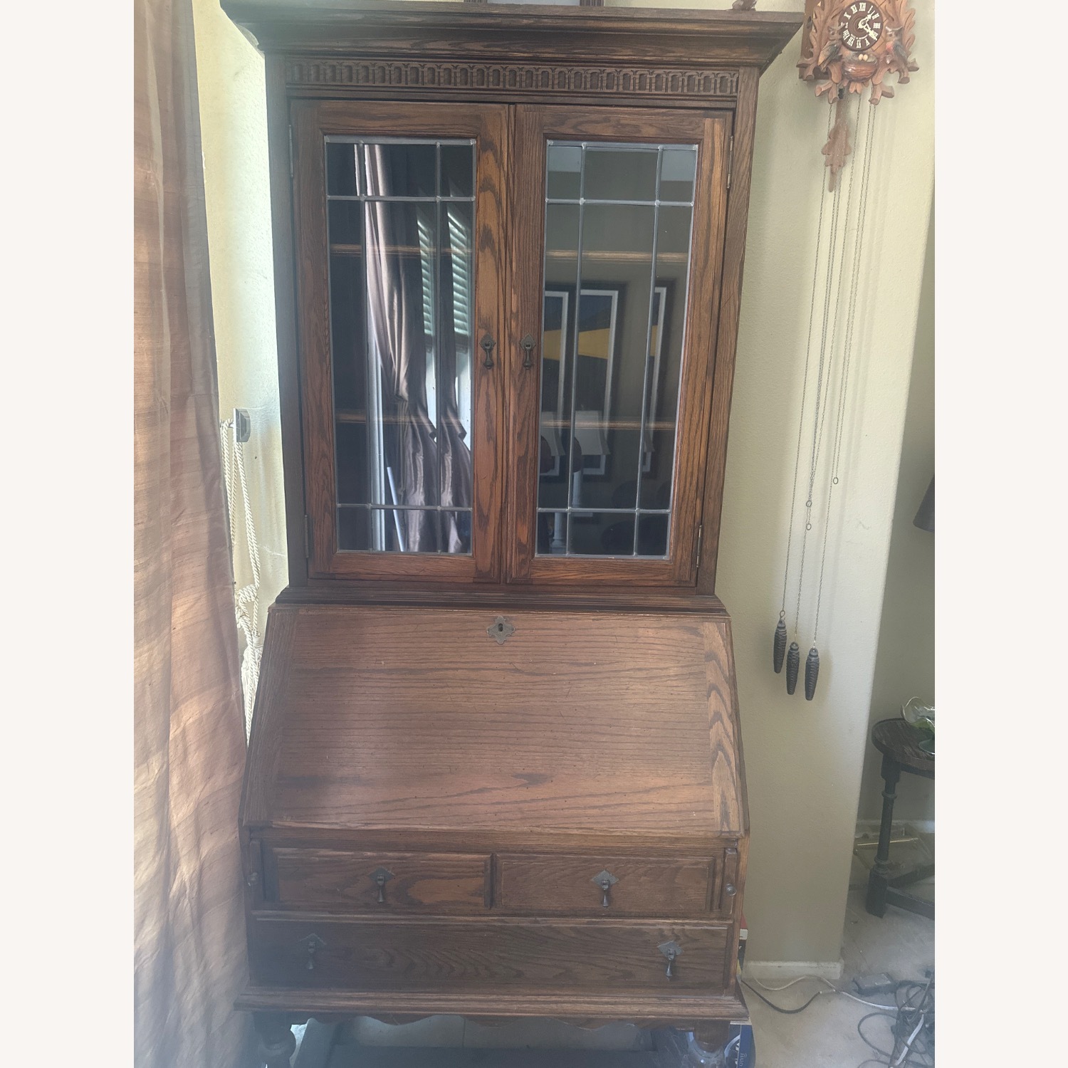 Vintage 1980 Ethan Allen Solid Wood Secretary - image-1