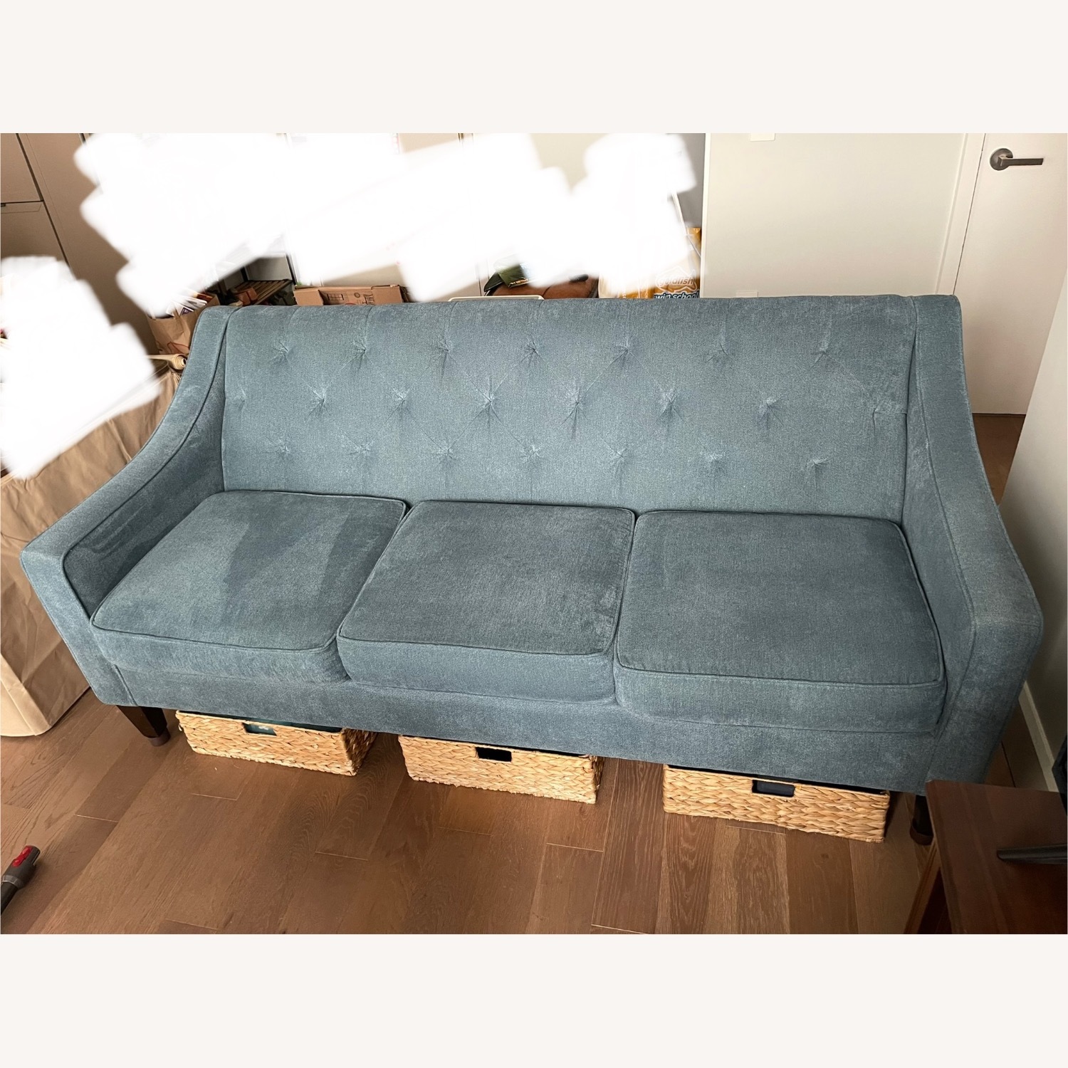 Macy's Chloe II Blue Fabric 3+ Seater Sofa - image-1