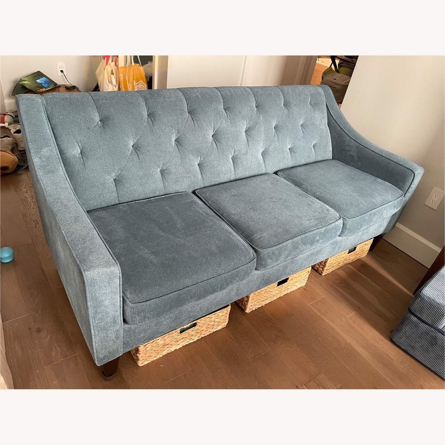 Macy's Chloe II Blue Fabric 3+ Seater Sofa - image-2