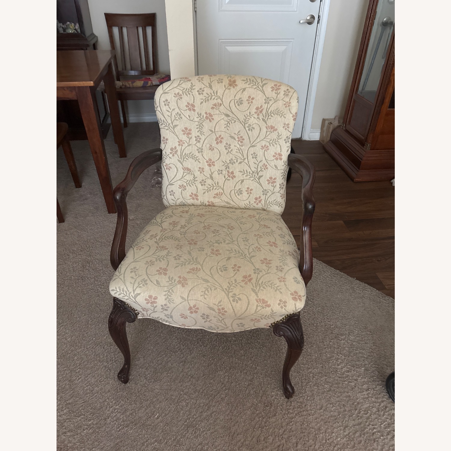 Sam Moore Queen Anne Fabric Armchair - image-1