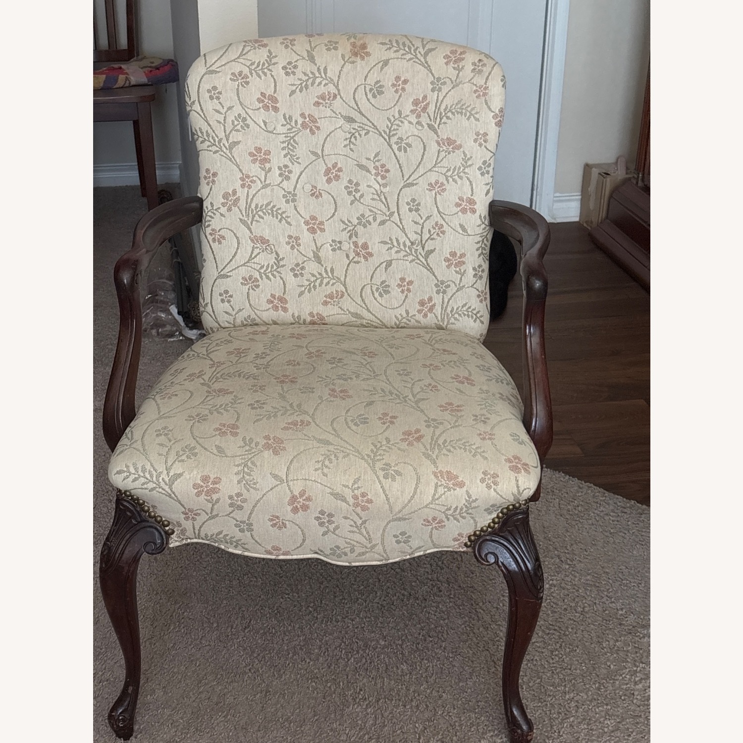 Sam Moore Queen Anne Fabric Armchair - image-2
