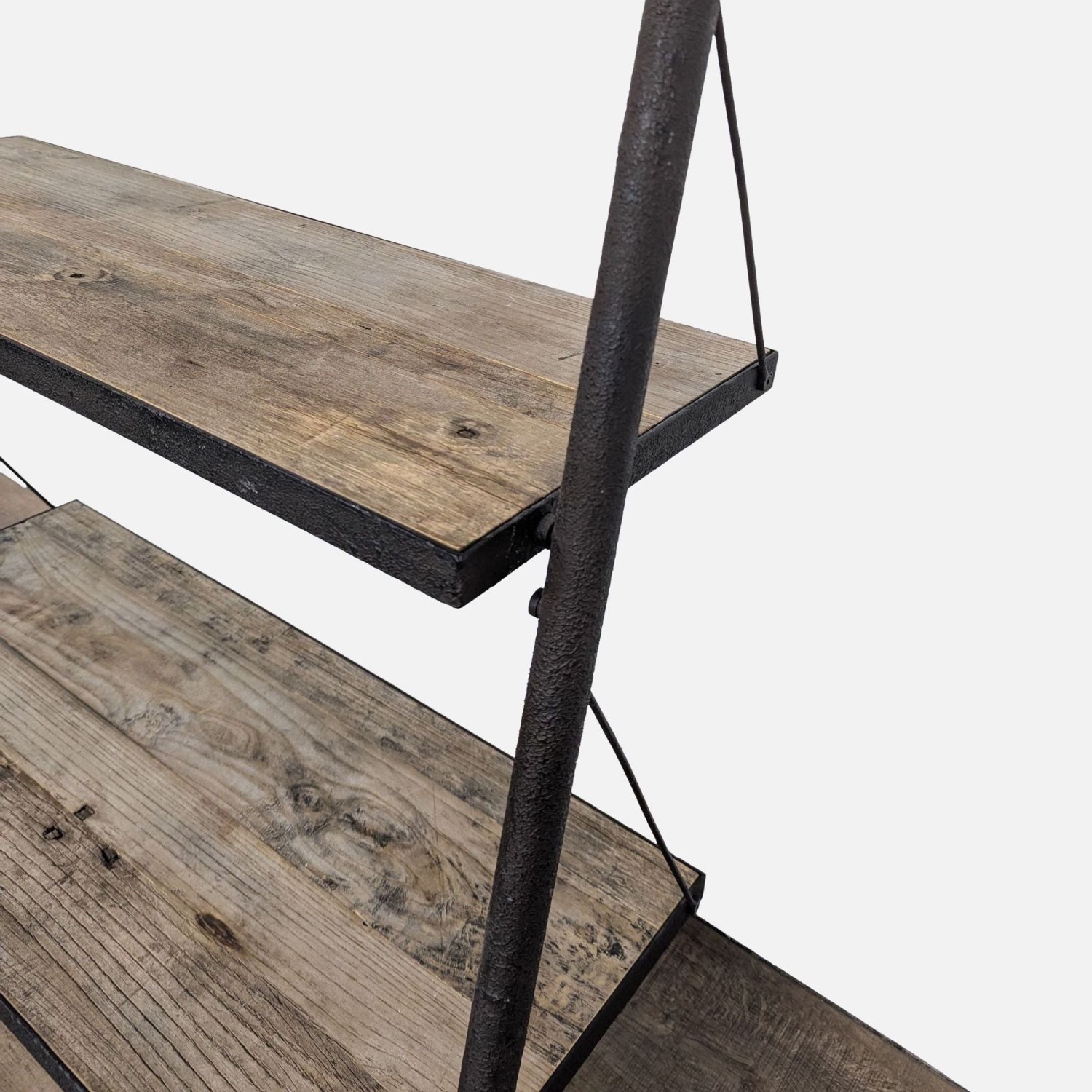 Restoration Hardware Reclaimed Elm & Iron Floor Shelving - image-2