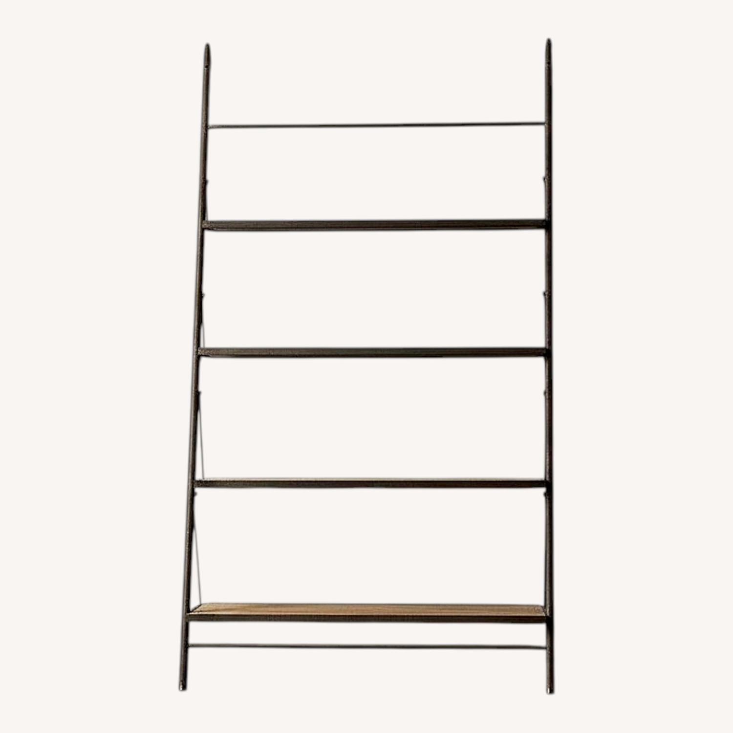 Restoration Hardware Reclaimed Elm & Iron Floor Shelving - image-0