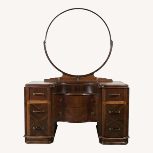 Used Art Deco Vanity with Round Mirror for sale on AptDeco