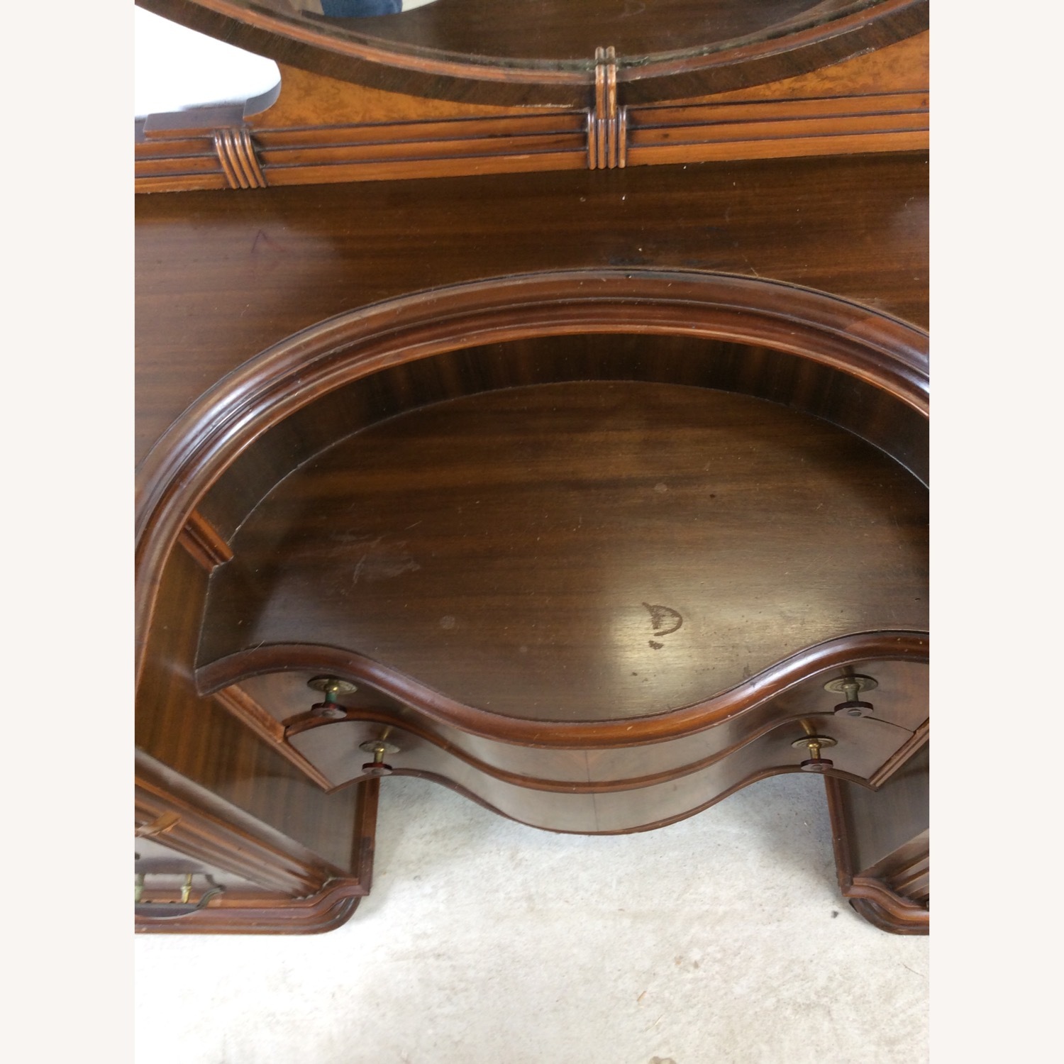 Art Deco Vanity with Round Mirror - image-6