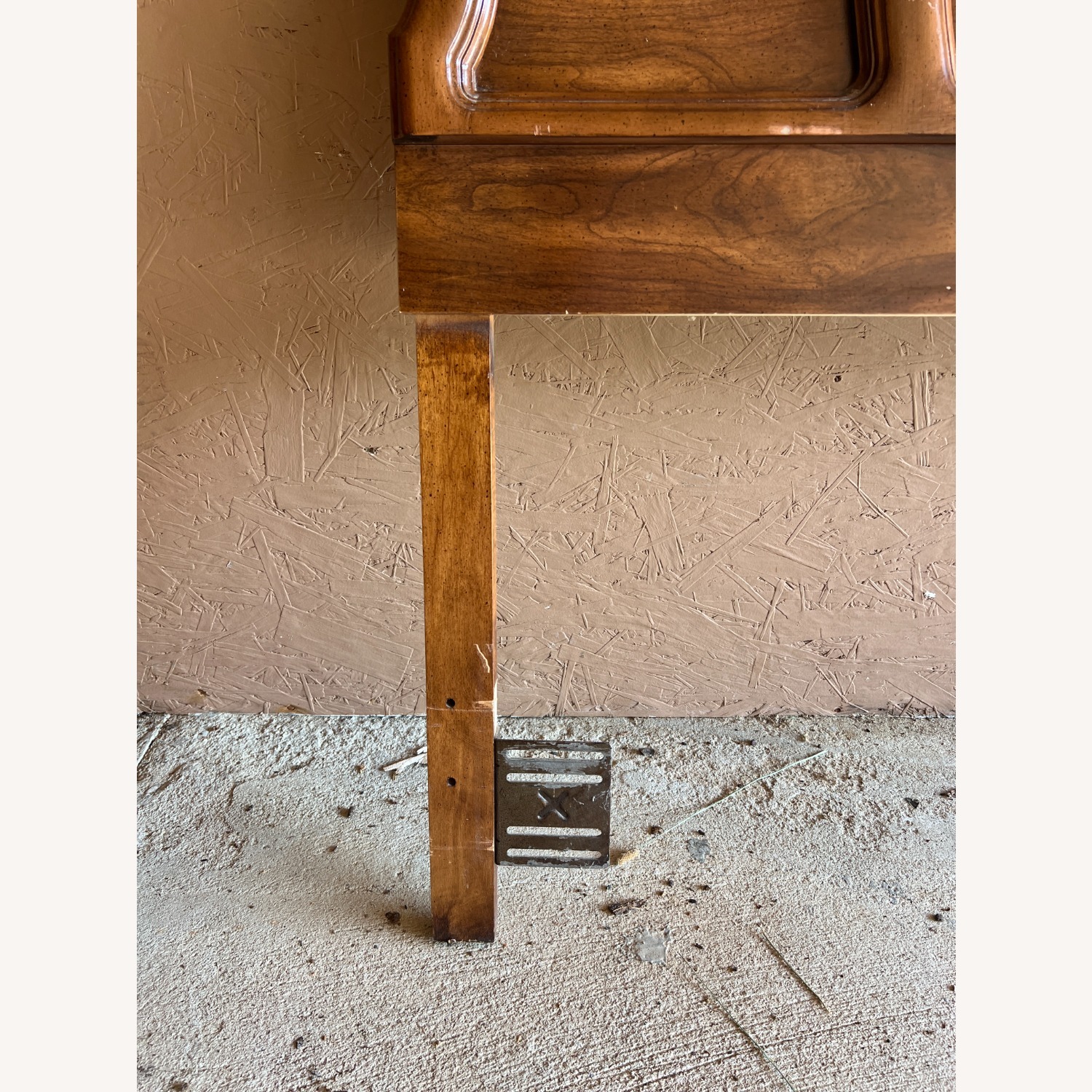 Vintage 1970s French Provincial Wood Veneer Queen - image-3