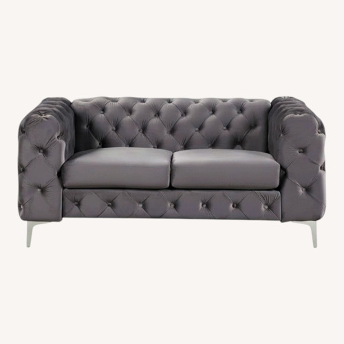 Used Wayfair Light Gray Tufted Loveseat for sale on AptDeco