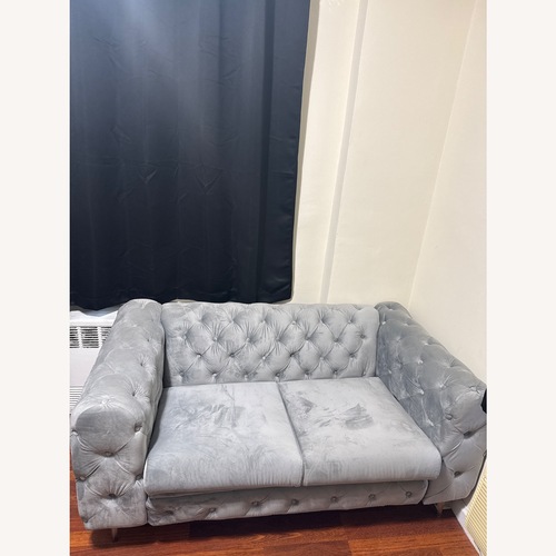 Used Wayfair Light Gray Tufted Loveseat for sale on AptDeco
