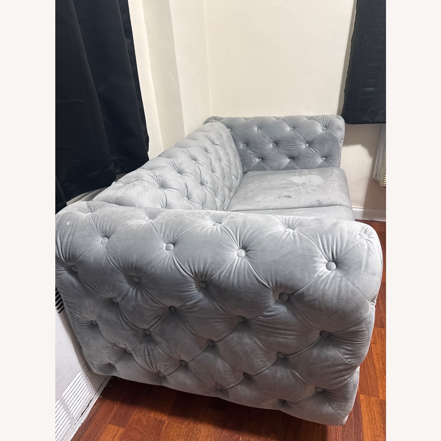 Wayfair Light Gray Tufted Loveseat - image-2