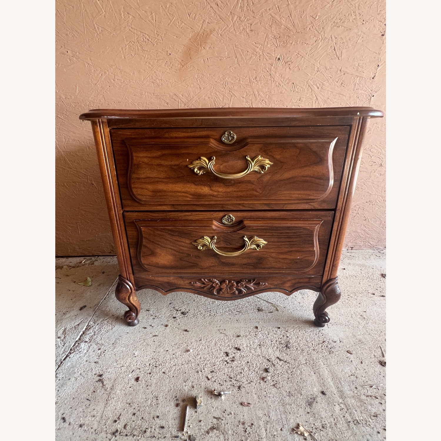 Vintage French Provincial 2-Drawer Nightstand - image-1