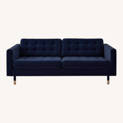 Used IKEA MORABO Blue Velvet Loveseat for sale on AptDeco