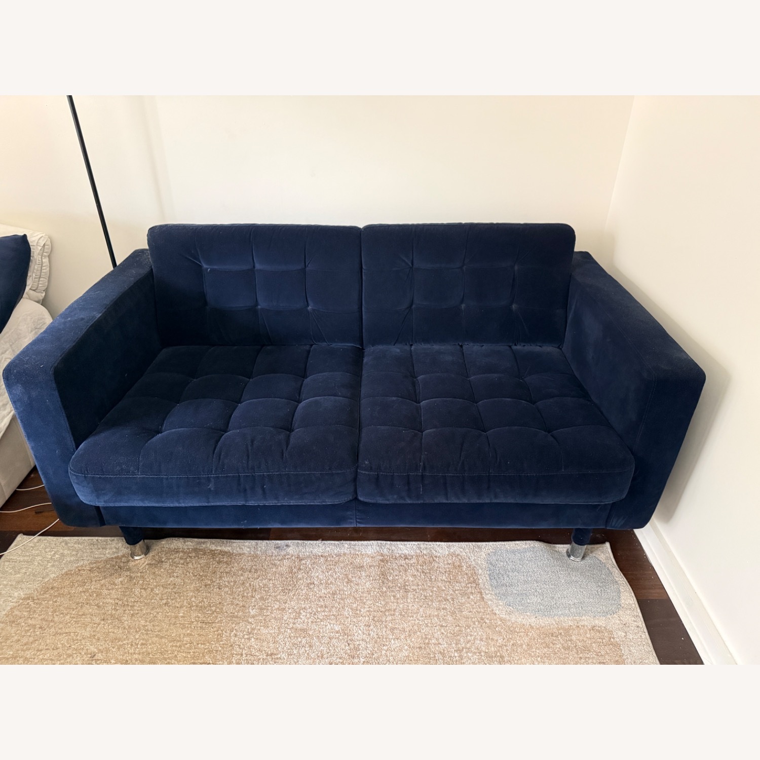 IKEA MORABO Blue Velvet Loveseat - image-3
