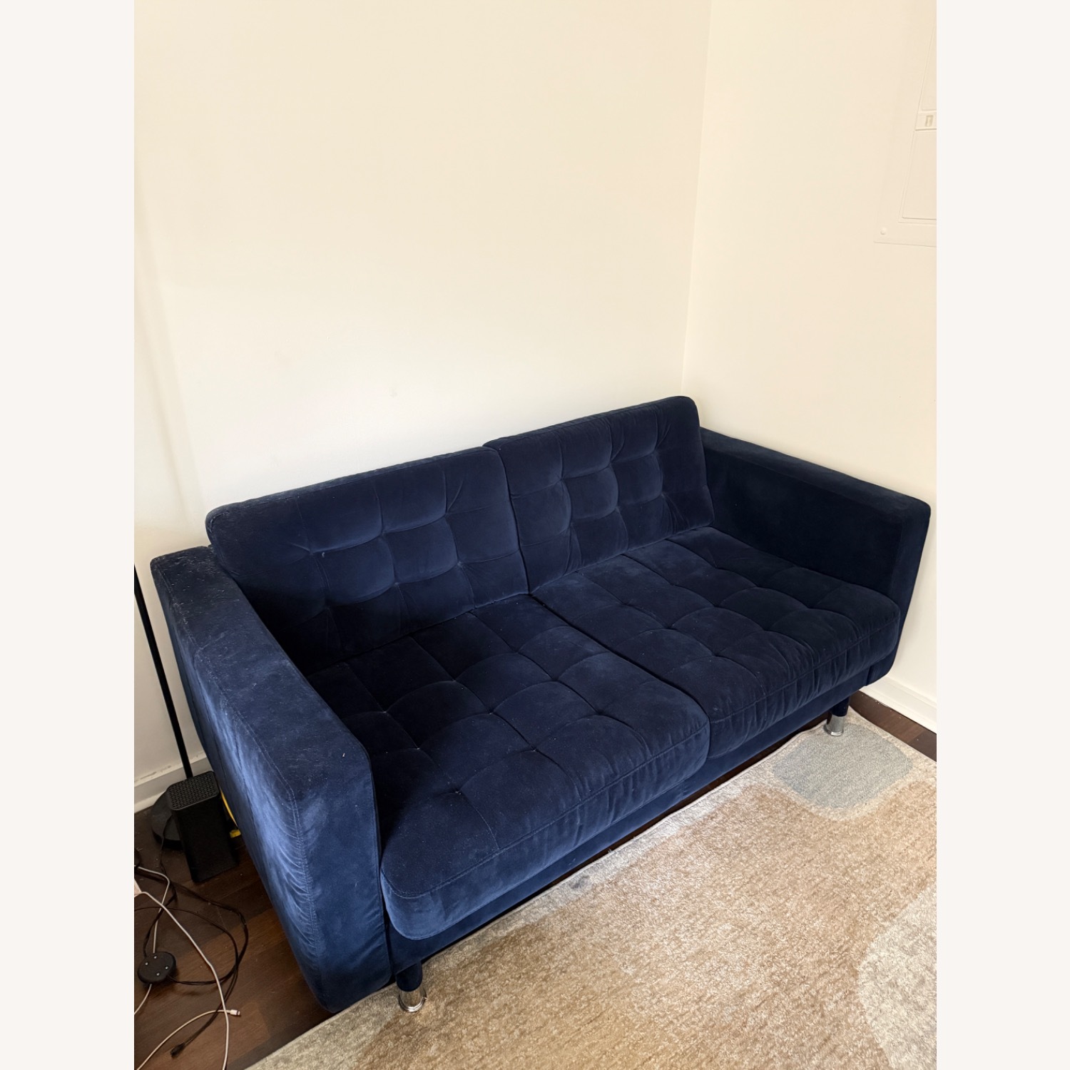 IKEA MORABO Blue Velvet Loveseat - image-1