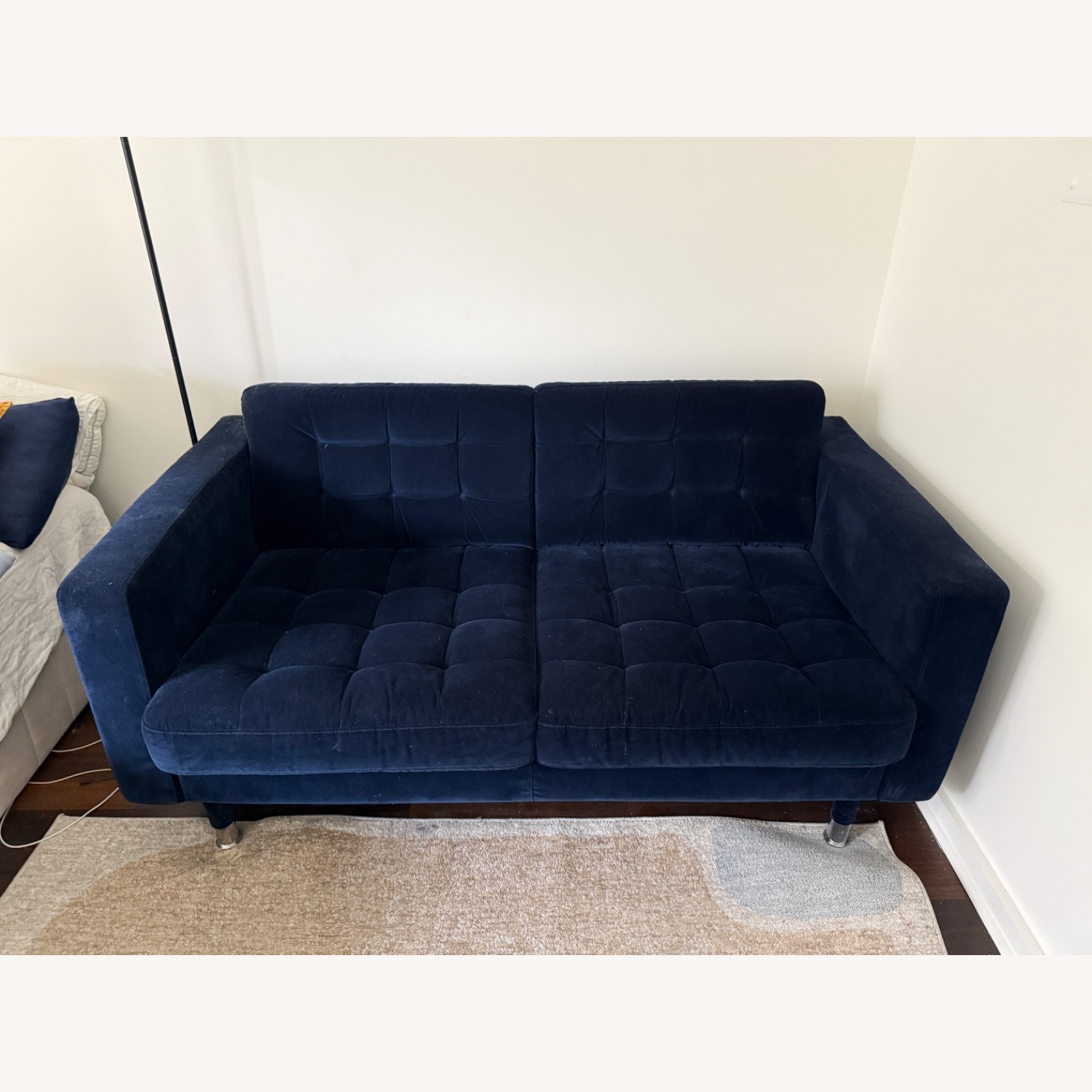 IKEA MORABO Blue Velvet Loveseat - image-2