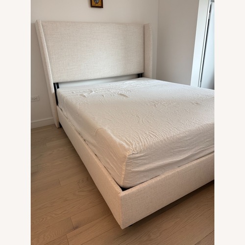 Used Lulu & Georgia Adara Natural Linen Queen Bed for sale on AptDeco