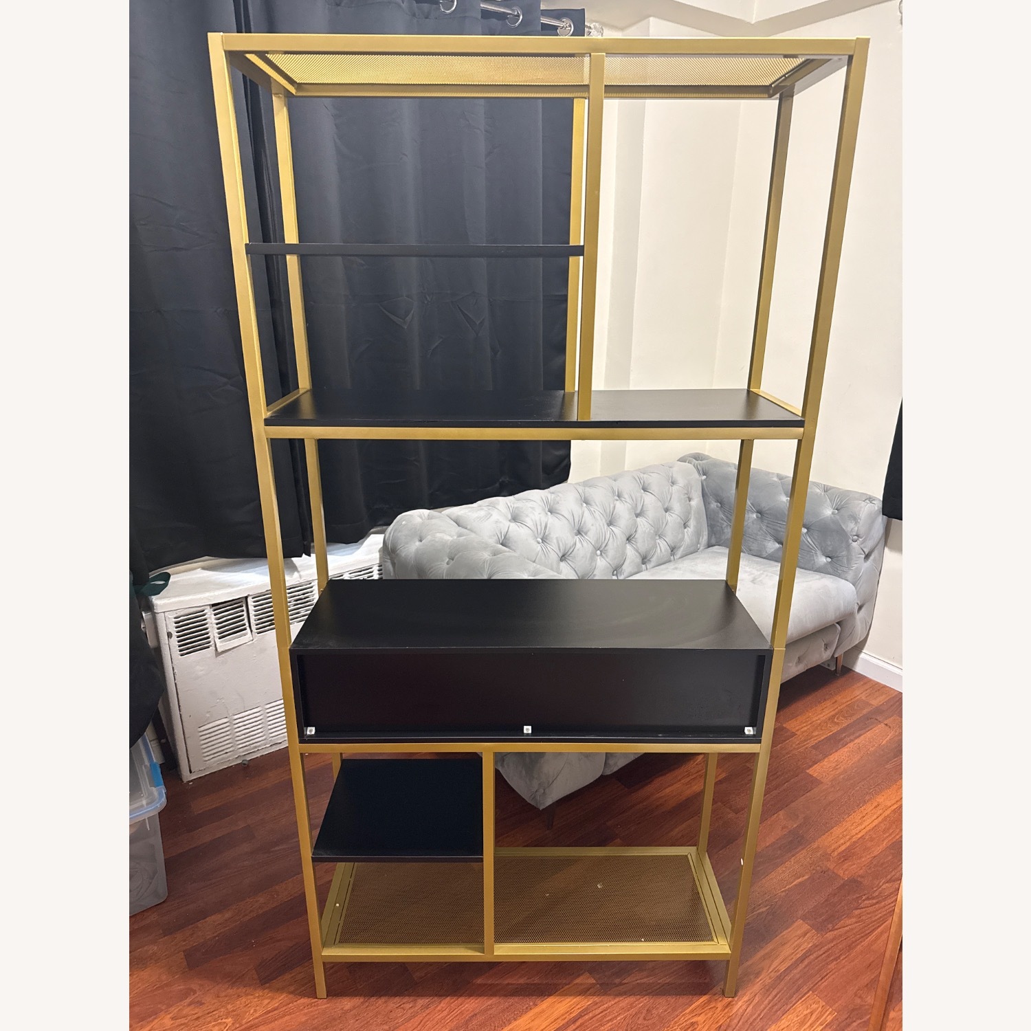 Contemporary Black Bookshelf with 2 Drawers - image-4