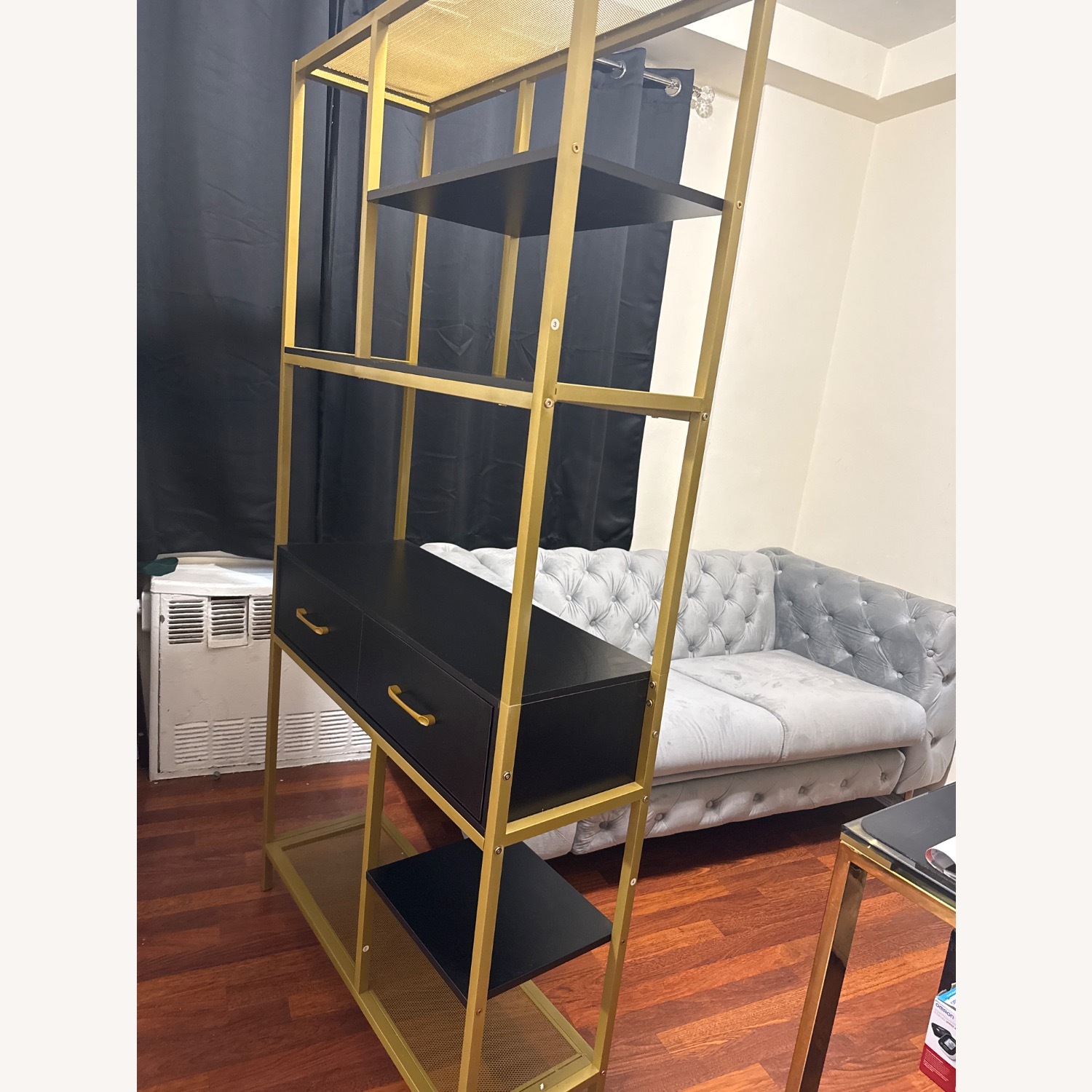 Contemporary Black Bookshelf with 2 Drawers - image-3