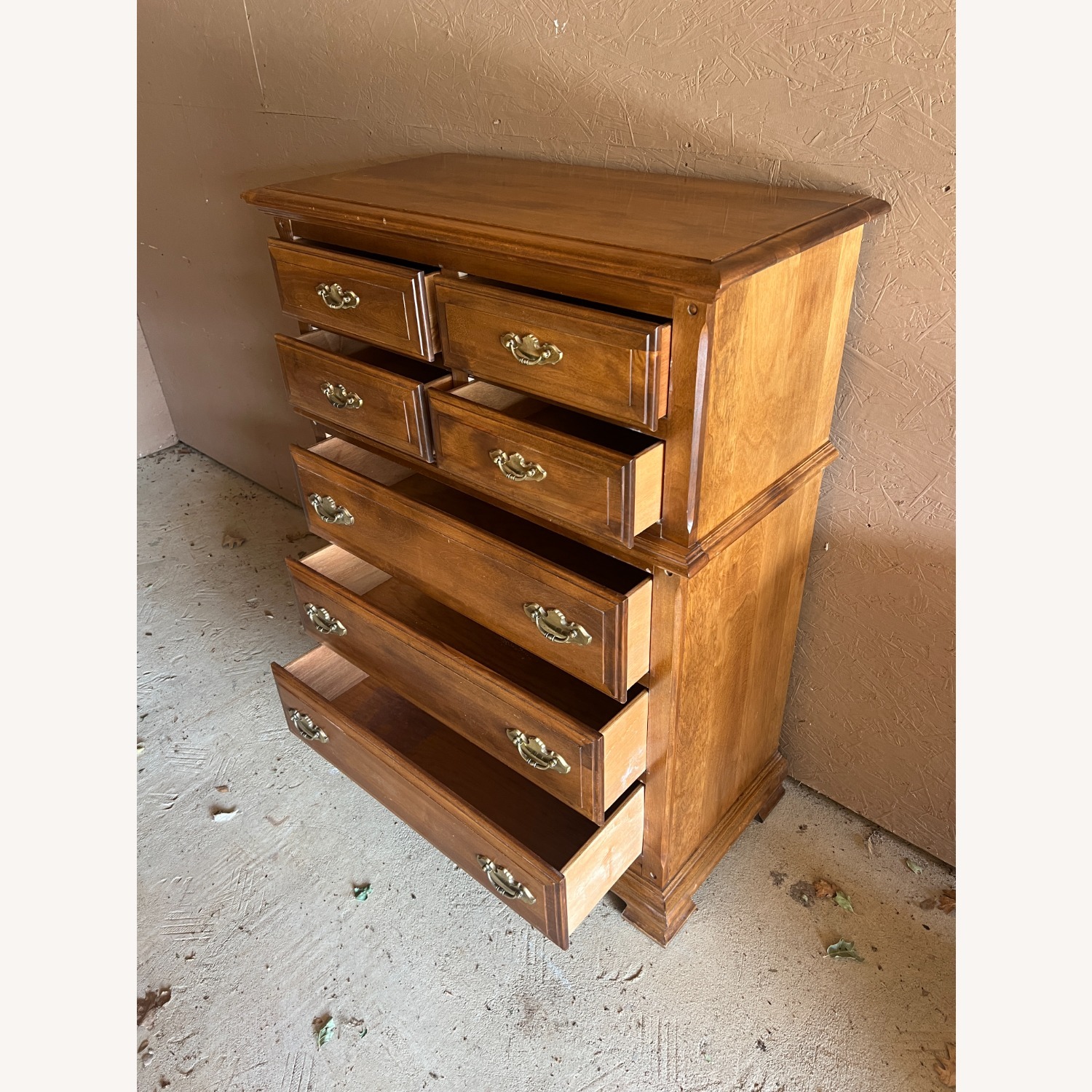Ethan Allen Solid Wood Highboy Dresser Chest - image-9