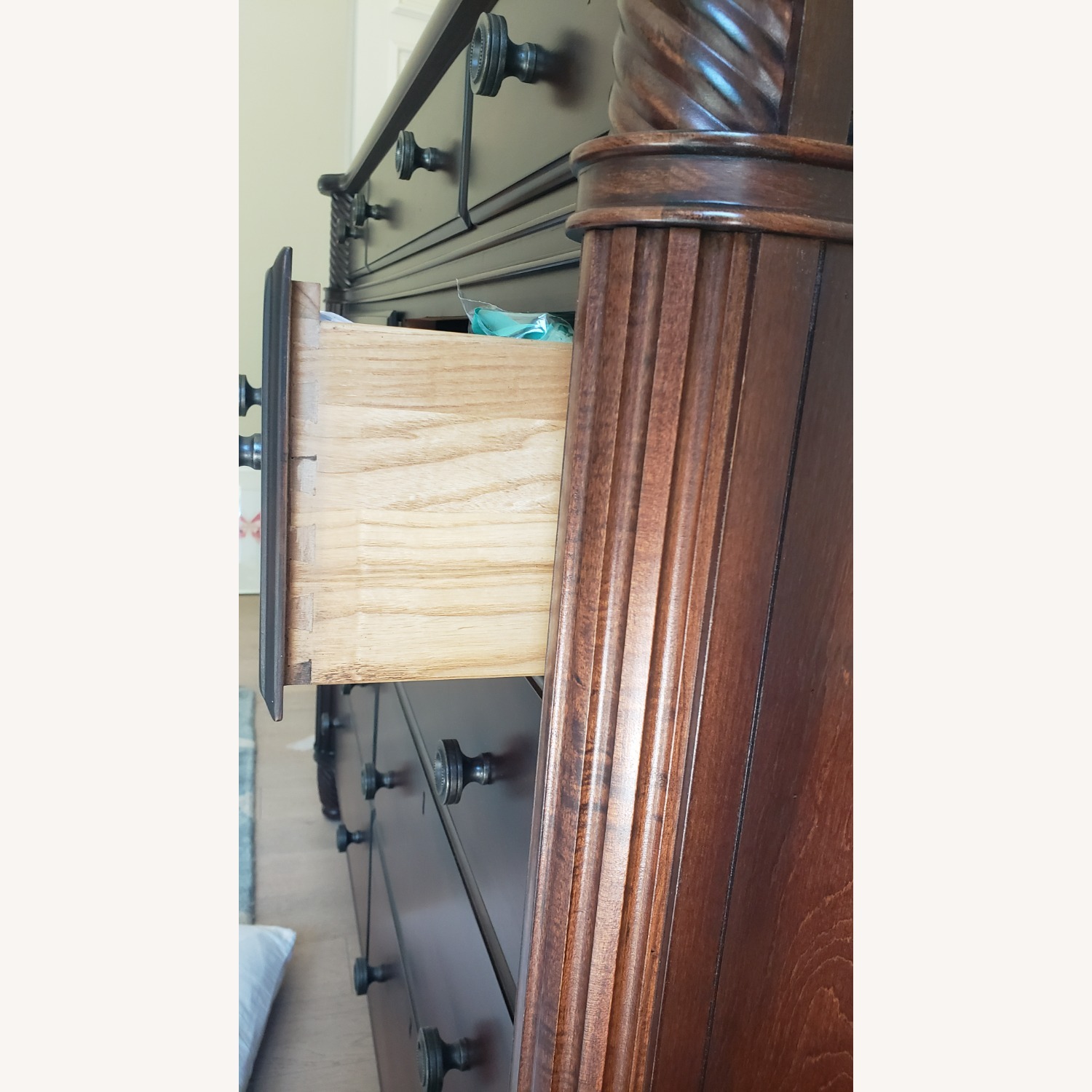 Cherry or Mahogany High Dresser with Mirror - image-3