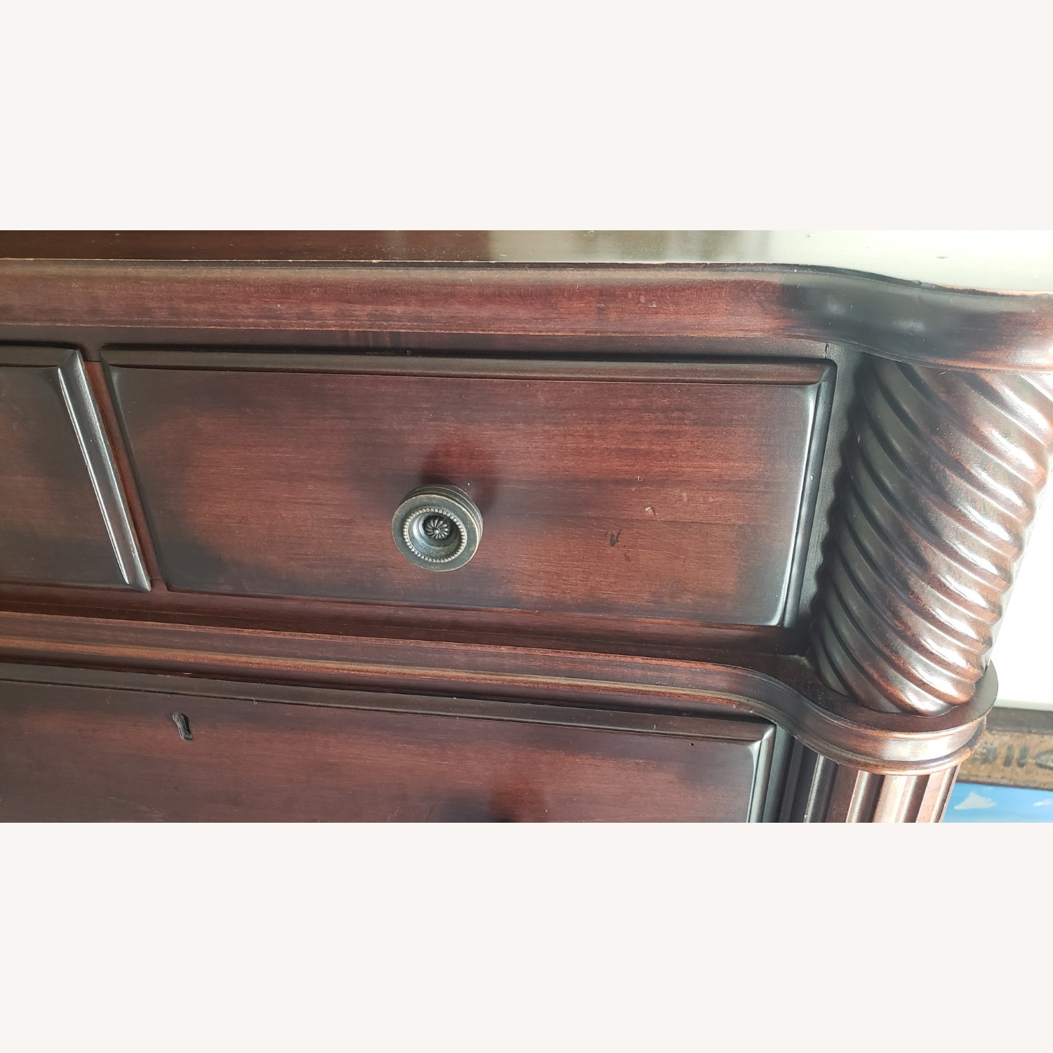 Cherry or Mahogany High Dresser with Mirror - image-5