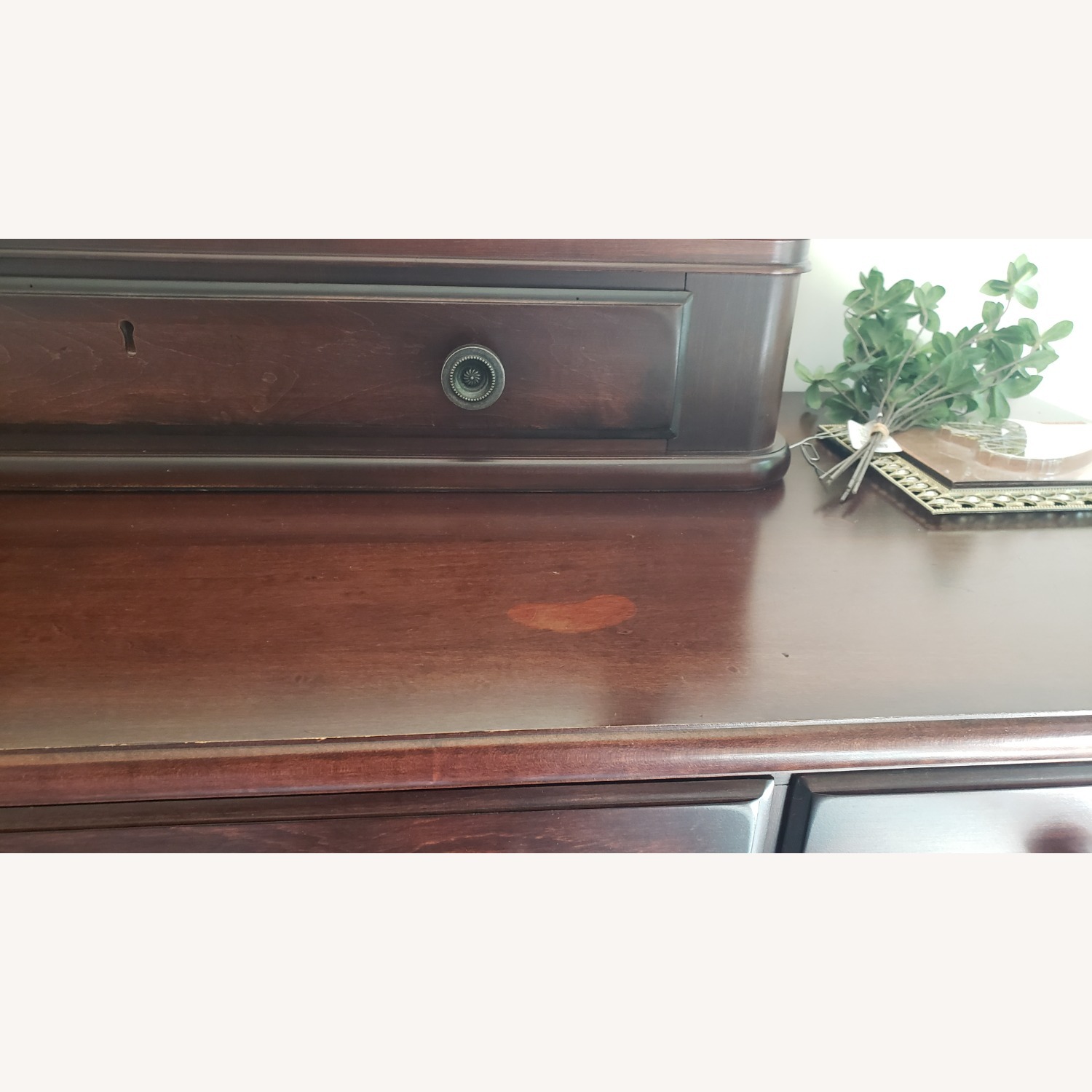 Cherry or Mahogany High Dresser with Mirror - image-4