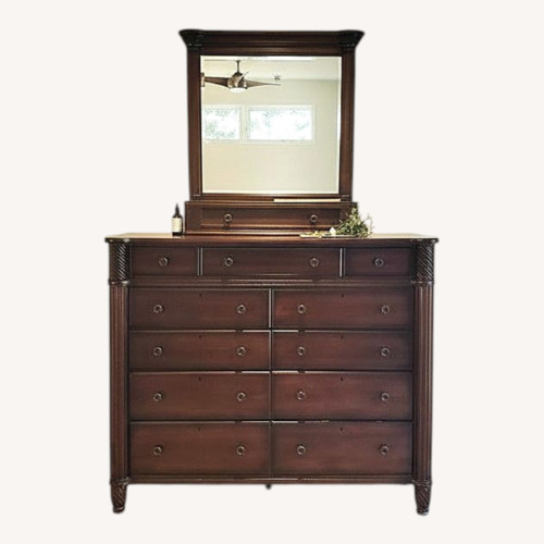 Used Cherry or Mahogany High Dresser with Mirror for sale on AptDeco
