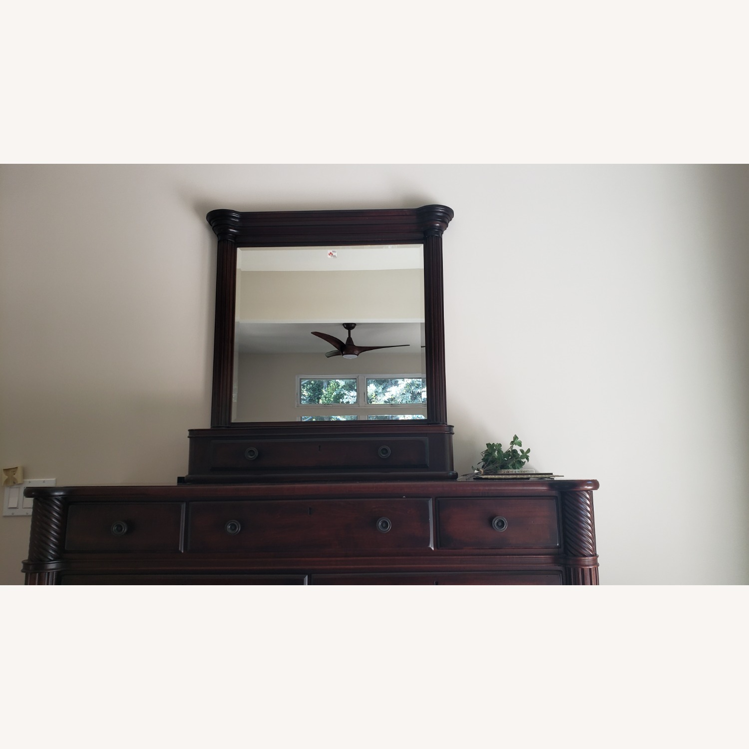 Cherry or Mahogany High Dresser with Mirror - image-2
