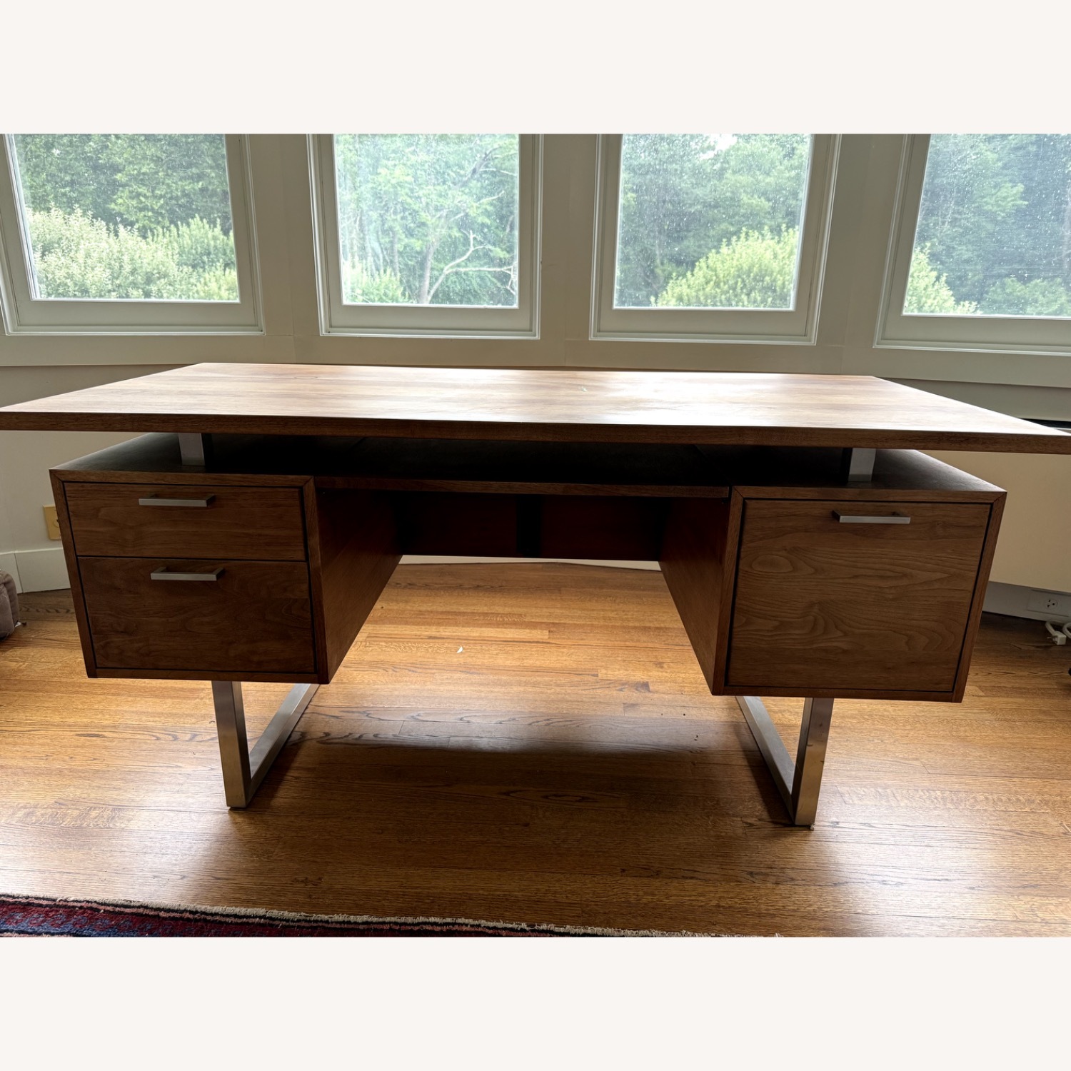 Crate & Barrel Clybourn Dark Brown Wood Desk - image-25