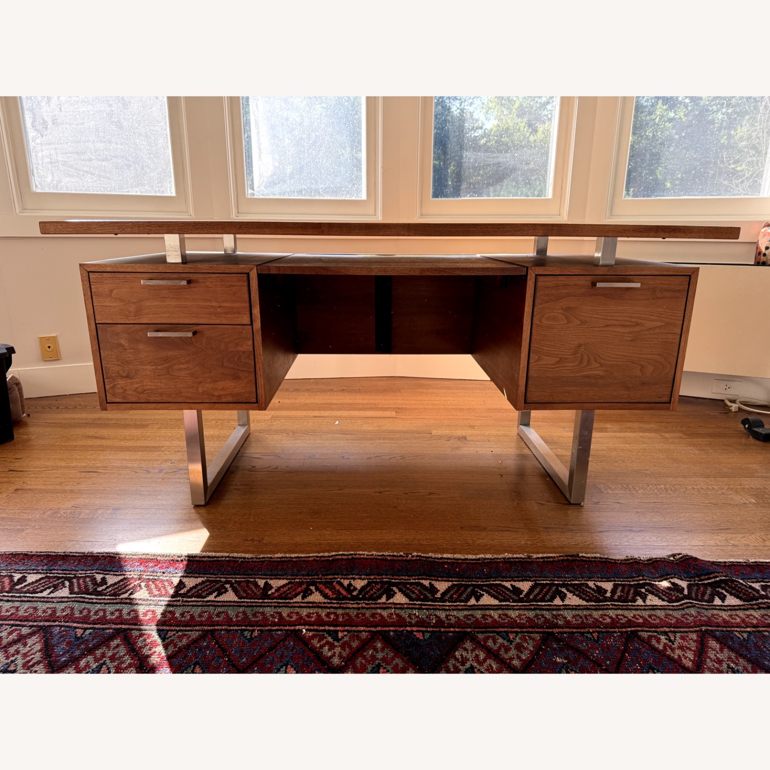 Crate & Barrel Clybourn Dark Brown Wood Desk - image-1