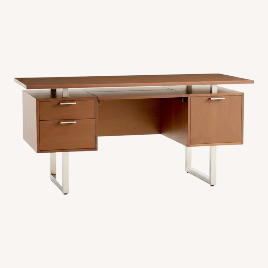 Image of Crate & Barrel Clybourn Dark Brown Wood Desk