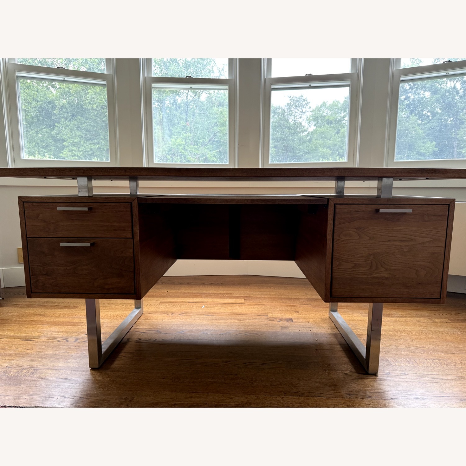 Crate & Barrel Clybourn Dark Brown Wood Desk - image-24