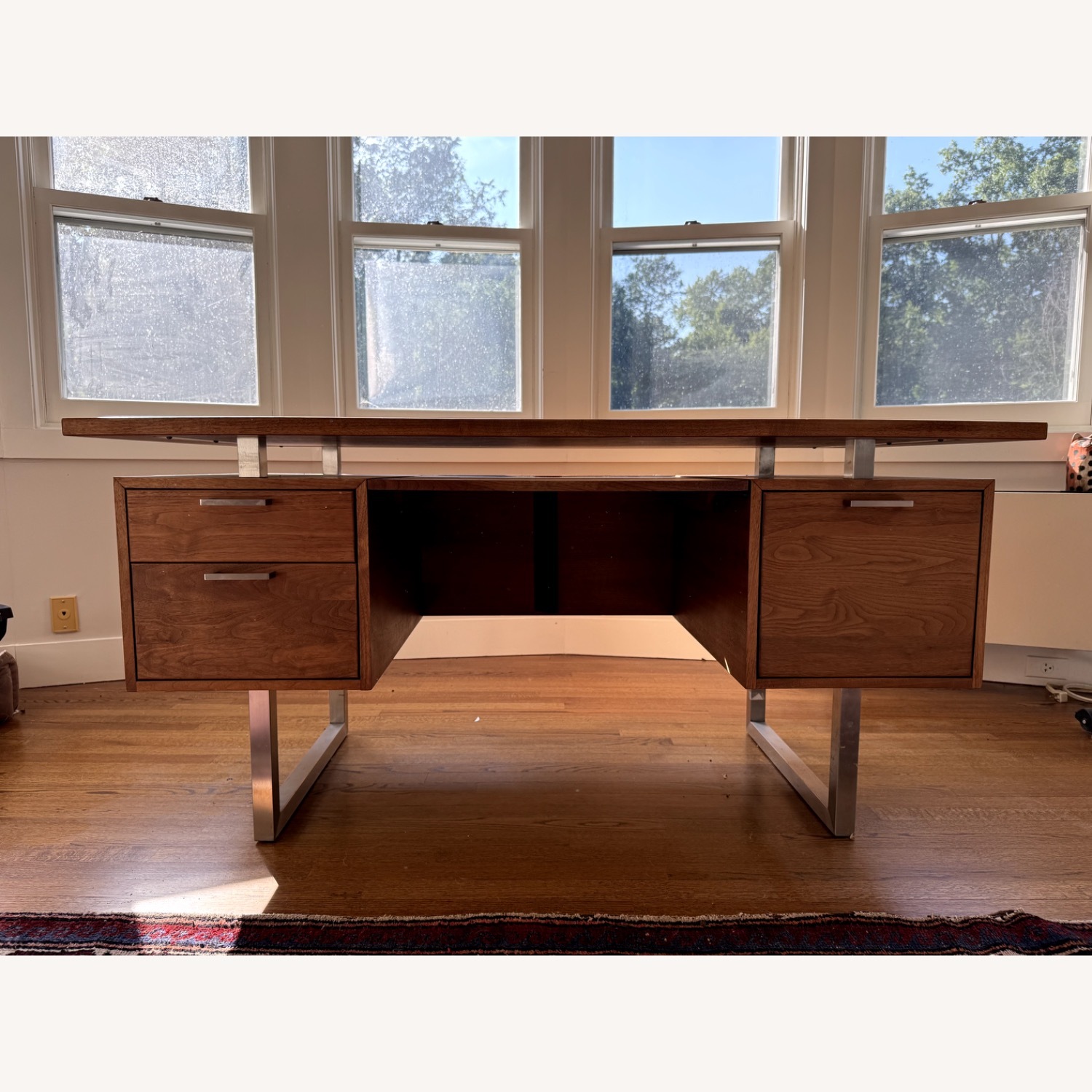 Crate & Barrel Clybourn Dark Brown Wood Desk - image-2