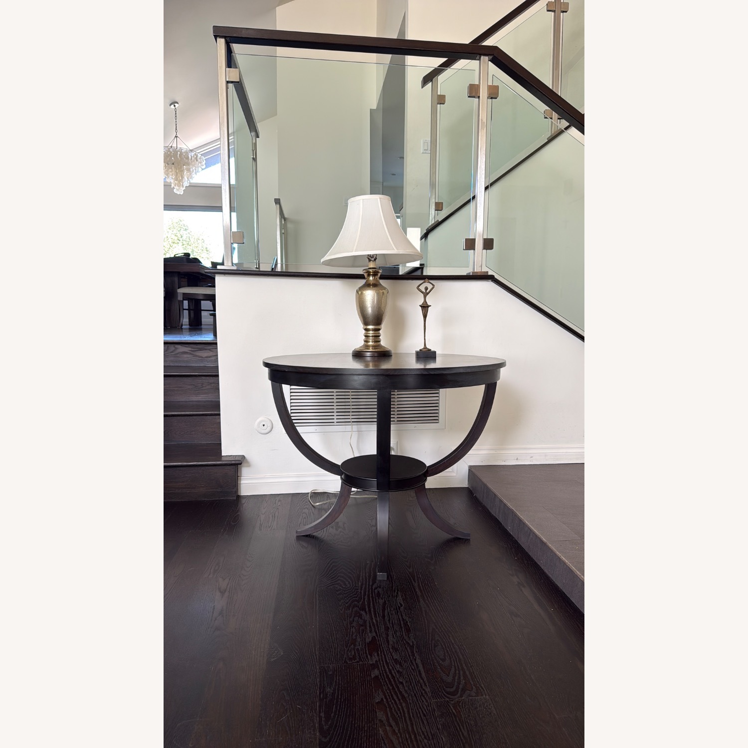 Dark Brown Wood Side Table - image-2