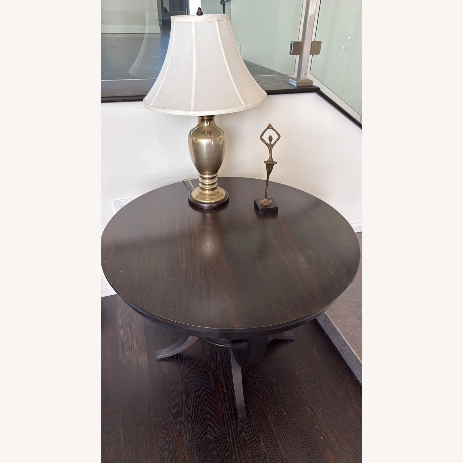 Dark Brown Wood Side Table - image-1