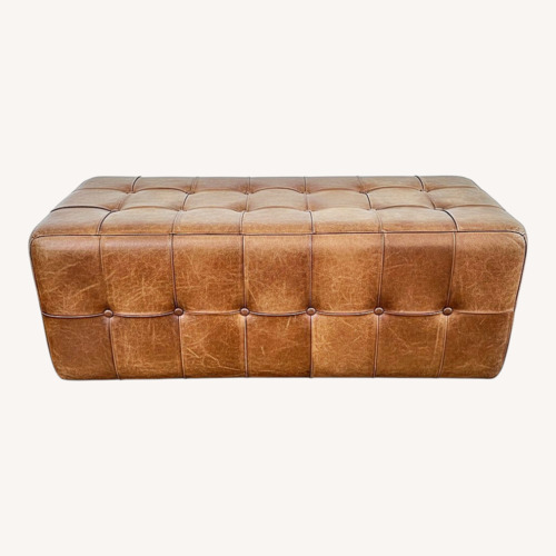 Used Dark Brown Leather Bench for sale on AptDeco