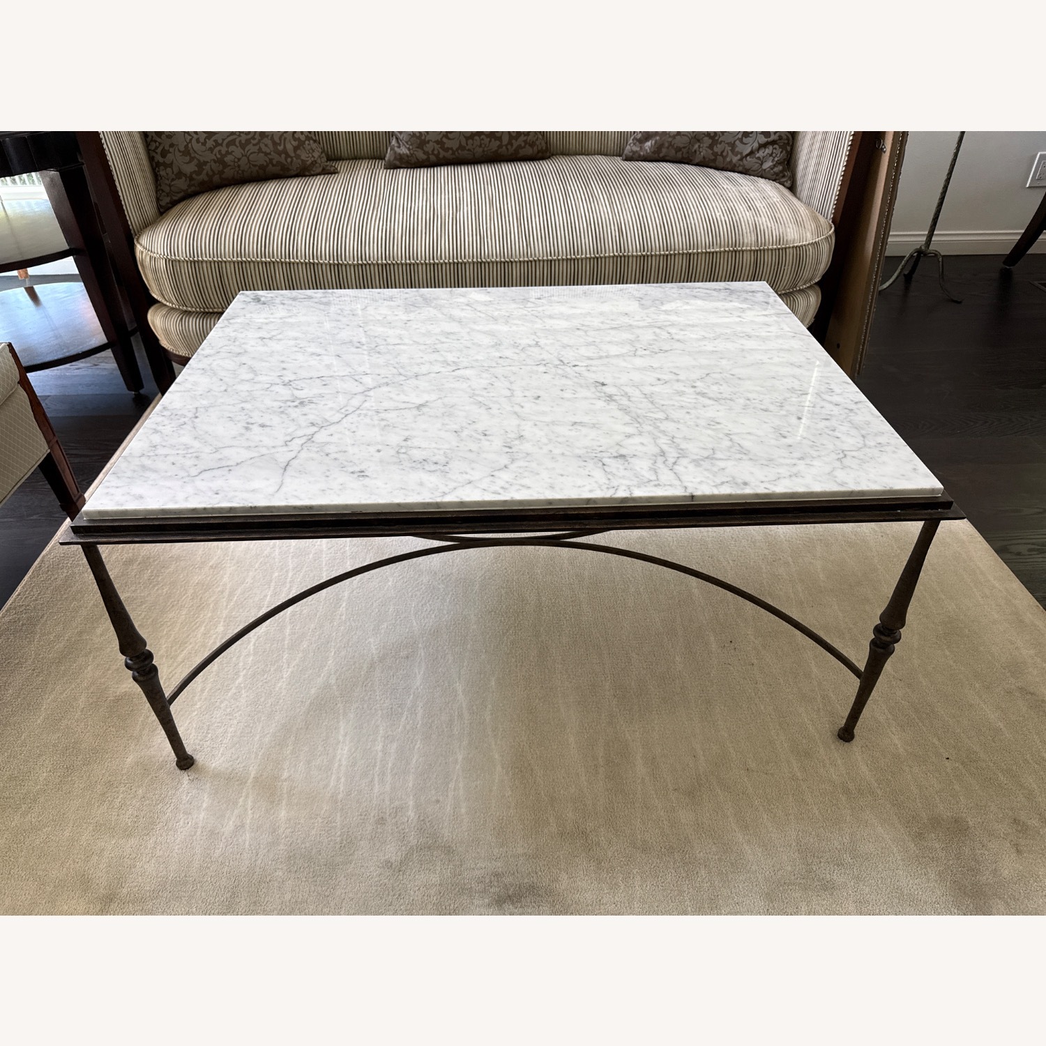 Vintage/Antique Finds White Marble Coffee Table - image-1