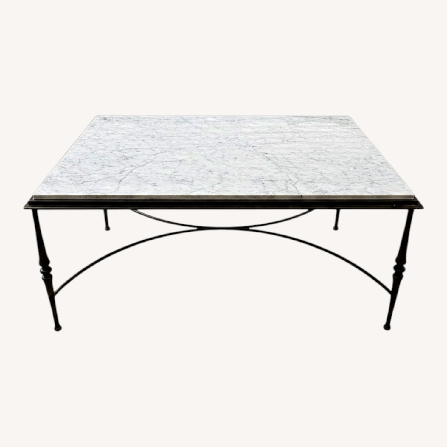 Vintage/Antique Finds White Marble Coffee Table - image-0
