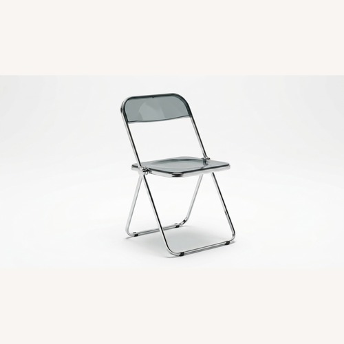 Used Light Gray Vinyl Accent Chair for sale on AptDeco