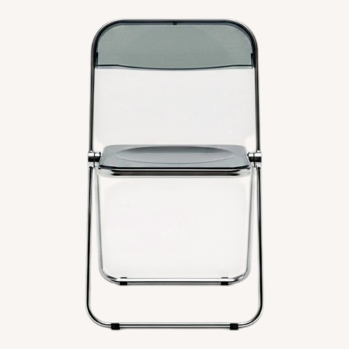 Used Light Gray Vinyl Accent Chair for sale on AptDeco