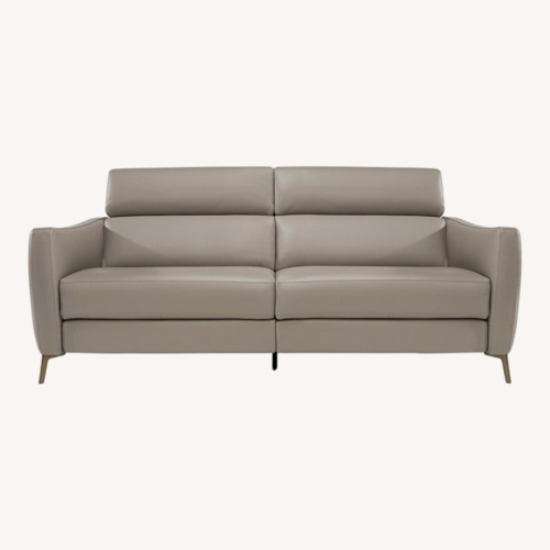 Used Natuzzi Light Gray Leather 2 Seater Sofa for sale on AptDeco