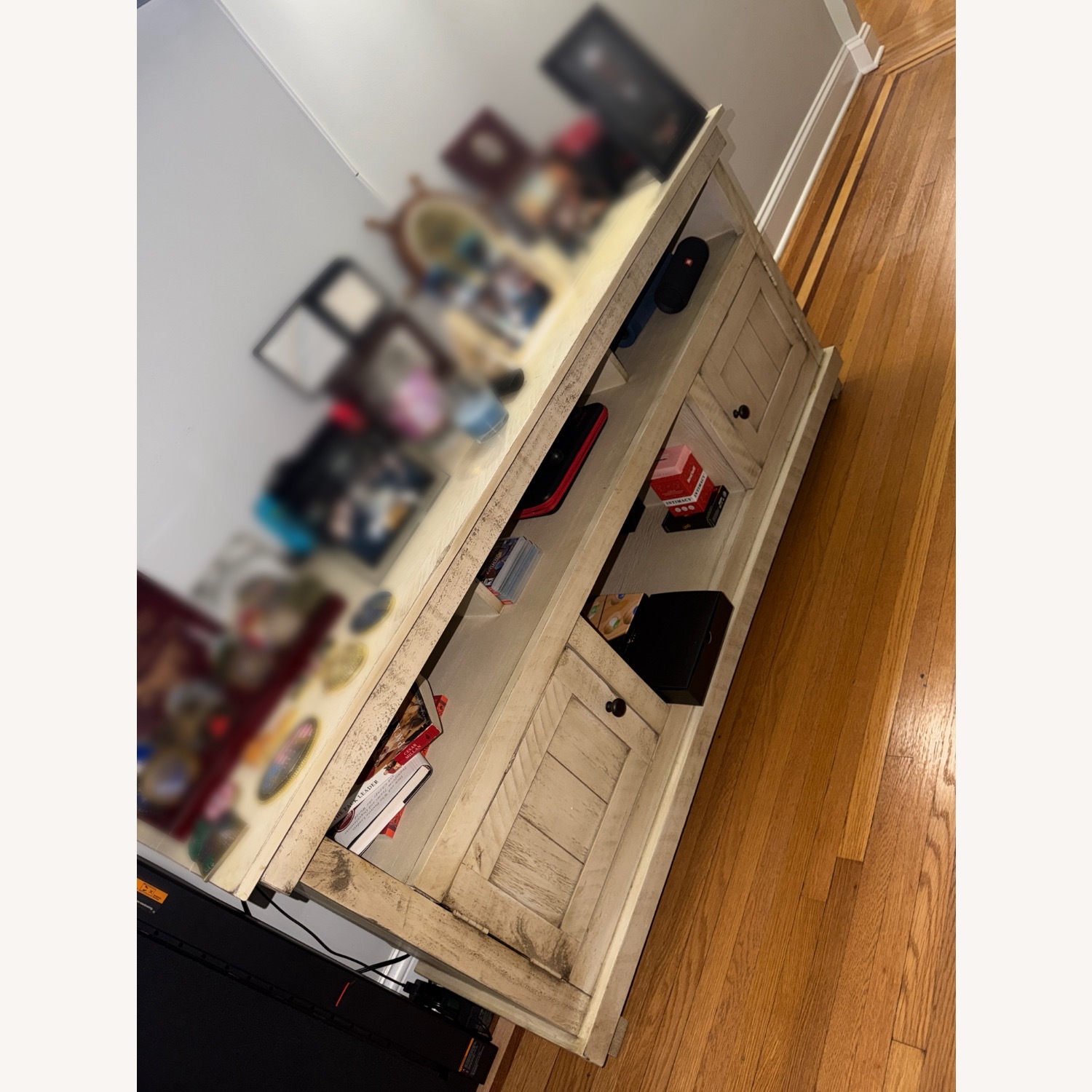 Light Brown Wood Media Storage - image-2